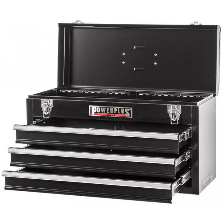 Gereedschapskist zwart met drie laden voorzien van, Doe-het-zelf en Verbouw, Gereedschap | Handgereedschap, Ophalen of Verzenden