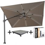 Challenger T2 glow premium parasol 300x300 cm antraciet, Ophalen of Verzenden, Nieuw