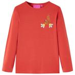 vidaXL Kindershirt met lange mouwen 116 roodbruin, Verzenden, Nieuw