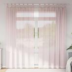 vidaXL Gordijnen voile met lussen 2 st 140x245 cm lichtroze, Verzenden, Nieuw