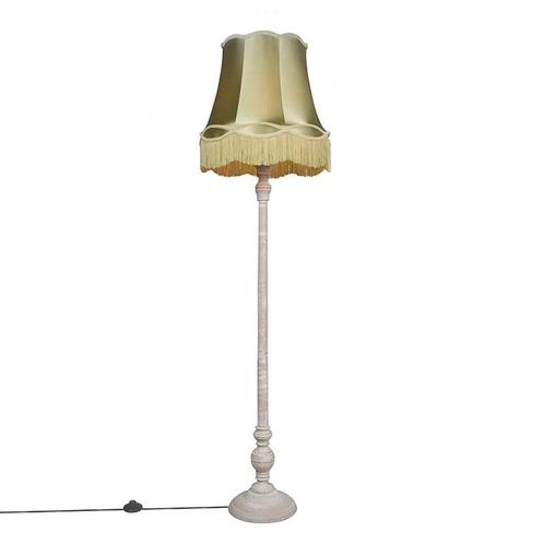 Retro vloerlamp grijs met groene Granny kap - Classico, Huis en Inrichting, Lampen | Vloerlampen, Nieuw, Overige materialen, 150 tot 200 cm
