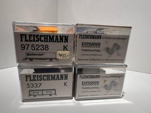 Fleischmann H0 - 2 maal expo 2000 hannover containerwagon en, Hobby en Vrije tijd, Modeltreinen | H0
