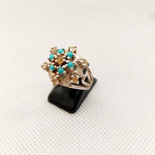 Zonder Minimumprijs - Ring Zilver Turquoise, Sieraden, Tassen en Uiterlijk, Antieke sieraden