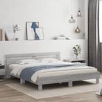 vidaXL Bedframe met hoofdeinde en LED-licht grijs sonoma, Verzenden, 200 cm, Grijs, 160 cm