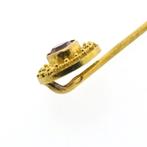 18 Krt. Gouden reversspeld met zirconia (vintage) (vintage), Ophalen of Verzenden, Gebruikt, Overige kleuren, Goud