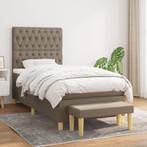 vidaXL Boxspring met matras stof taupe 90x190 cm, Huis en Inrichting, Slaapkamer | Bedden, 90 cm, Eenpersoons, Verzenden, Nieuw