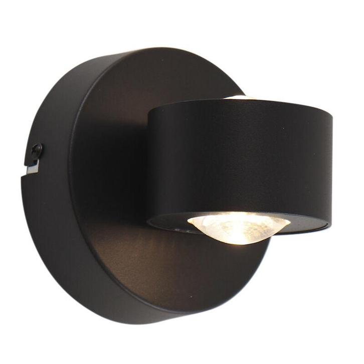 Moderne up down wandlamp zwart, Izzet, 6W, 3000K LED, Huis en Inrichting, Lampen | Wandlampen, Nieuw, Metaal, Ophalen of Verzenden
