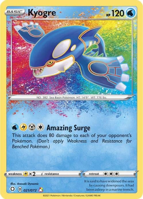 Kyogre 021/072 shining fates, Hobby en Vrije tijd, Verzamelkaartspellen | Pokémon, Losse kaart, Nieuw, Foil, Ophalen of Verzenden