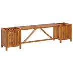 Tuinbank met 2 bloembakken 150x30x40 cm massief acaciahout, Verzenden, Nieuw