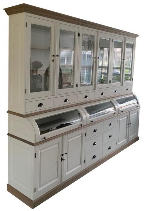 Buffetkast wit – eiken Bastiaan 300cm, Huis en Inrichting, Kasten | Buffetkasten, Ophalen of Verzenden