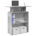 vidaXL Receptiebalie 100x40x104 cm bewerkt hout betongrijs, Huis en Inrichting, Bureaus, Verzenden, Nieuw