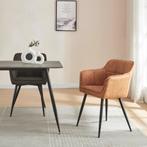 Eetkamerstoel Birmingham set van 4 fauteuils 81x57x53 cm bru, Huis en Inrichting, Stoelen, Verzenden, Nieuw