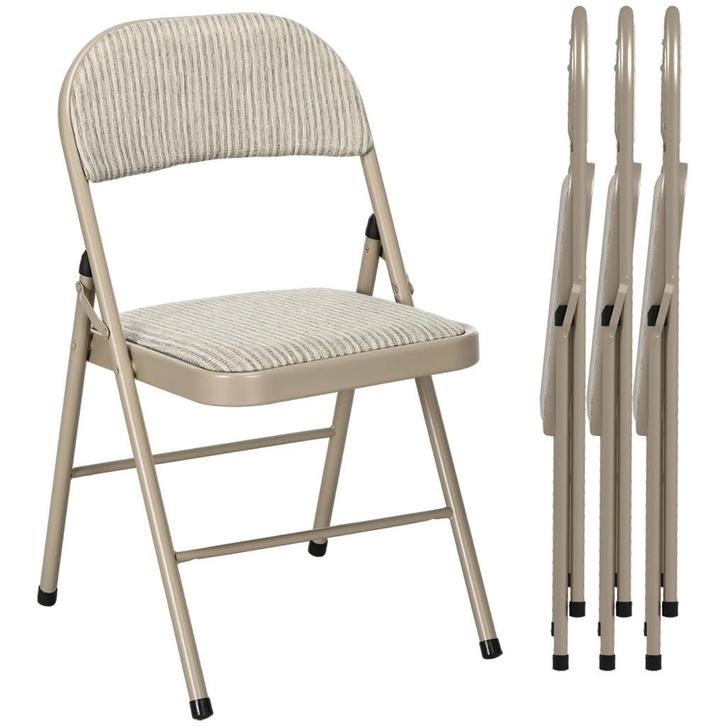 4-delige Set Klapstoelen, Draagbare Bureaustoelen, Stalen Po, Huis en Inrichting, Stoelen, Nieuw, Verzenden
