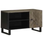 vidaXL Tv-meubel 80x33x46 cm massief mangohout zwart, Huis en Inrichting, Woonaccessoires | Cd- en Dvd-rekken, Verzenden, Nieuw