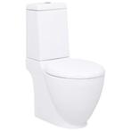 vidaXL Toilet rond afvoer onder keramiek wit, Doe-het-zelf en Verbouw, Sanitair, Verzenden, Nieuw
