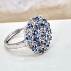 Zonder Minimumprijs - Ring Verguld Saffier - Topaas - 18kt, Sieraden, Tassen en Uiterlijk, Ringen, Nieuw