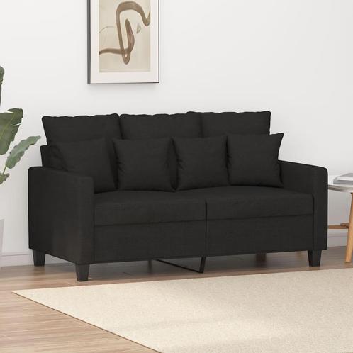 vidaXL Tweezitsbank 120 cm stof zwart, Huis en Inrichting, Banken | Bankstellen, Nieuw, Minder dan 150 cm, Stof, Tweepersoons