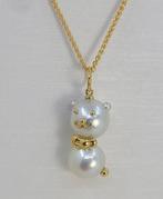 Ketting met hanger - 18 karaat Geel goud Parel - Witte South