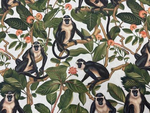 Stof voor Stoffering van Katoen met Apen Tussen Takken en, Antiek en Kunst, Antiek | Kleden en Textiel