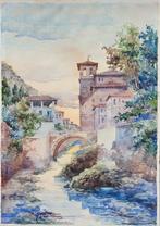 Emile Marin (1876-1940) - The River Darro in Granada, Antiek en Kunst, Kunst | Schilderijen | Klassiek
