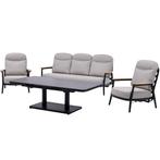 Savanna verstelbare loungeset 4 delig antraciet aluminium, Ophalen of Verzenden, Nieuw, Aluminium