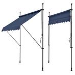 Klem zonwering luifel uitschuifbaar donkerblauw 350x120 cm, Verzenden, Nieuw