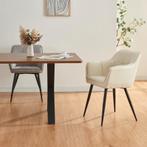 Eetkamerstoel Birmingham set van 2 fauteuils 81x57x53 cm bei, Huis en Inrichting, Stoelen, Verzenden, Nieuw