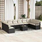 vidaXL 10-delige tuinbankset met kussens bruin poly rattan, Verzenden, Nieuw, Wicker