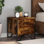 vidaXL Nachtkastje 40x41x40 cm bewerkt hout gerookt, Minder dan 45 cm, Verzenden, Nieuw, Minder dan 55 cm