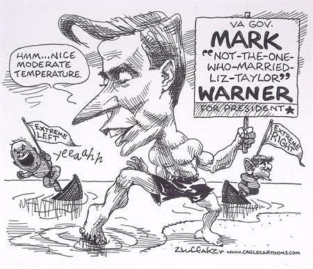 Pentekening Amerika - Mark Warner voor president, Antiek en Kunst, Kunst | Tekeningen en Foto's, Verzenden