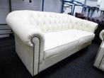 WEEK AANBIEDING!! Chesterfield 3-zits bank in crème leder, Ophalen, CHESTERFIELD, Leer, Zo goed als nieuw