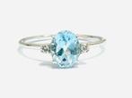 Ring - 18 karaat Witgoud - 1.70ct. tw. Aquamarijn - Diamant, Nieuw