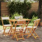 vidaXL 5-delige Opvouwbare Bistro Set met Kussens van, Verzenden, Nieuw