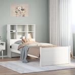 vidaXL Bed met boekenkast zonder matras grenenhout wit, 90 cm, Eenpersoons, Verzenden, Wit