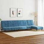 vidaXL 2-delige Loungeset fluweel blauw, Verzenden, Nieuw, Vierpersoons of meer, Stof
