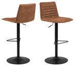 2dekans | Barkruk Trofors – Set van 2 – Cognac – Stijlvolle, Ophalen of Verzenden, Zo goed als nieuw