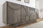 Design Dressoir ART DECO 170cm grijs gerookt mangohout, Huis en Inrichting, Ophalen of Verzenden, Nieuw
