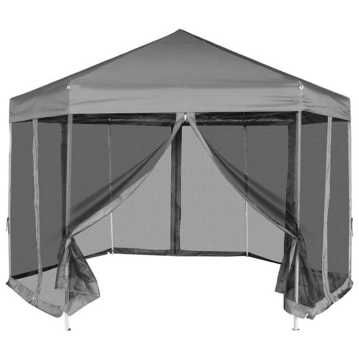 vidaXL Partytent pop-up zeshoekig met 6 zijwanden 3,6x3,1 m, Tuin en Terras, Partytenten, Partytent, Nieuw, Verzenden
