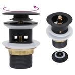 vidaXL Afvoer pop-up met overloop 6,4x6,4x9,1 cm zwart, Verzenden, Nieuw
