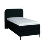 Mörgenn Bouclé Eenpersoons Boxspring Zwart 90x200, Verzenden, Nieuw, Zwart, Modern