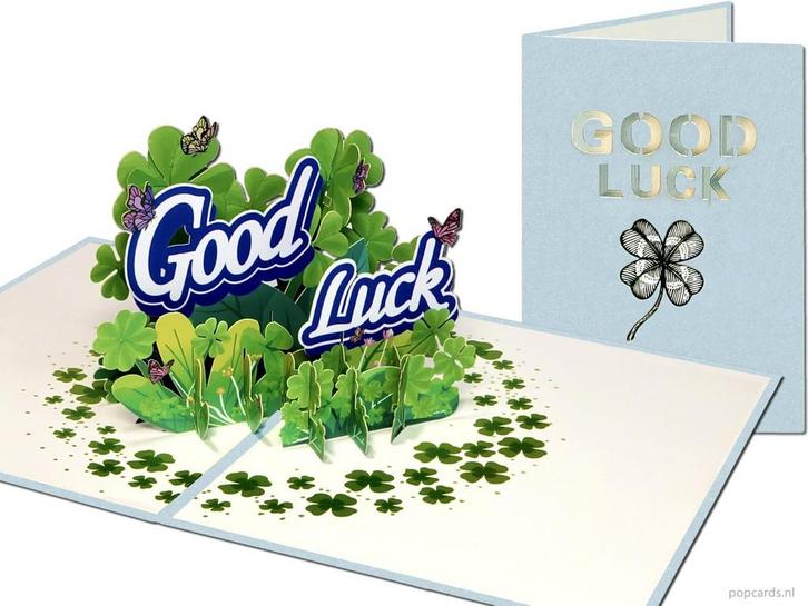 Wenskaart Klavertje 4 Voor Hoop, Geloof, Liefde en Geluk..., Diversen, Wenskaarten, Verzenden