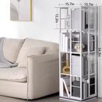 Witte 4-laags draaibare boekenplank, Verzenden, Nieuw