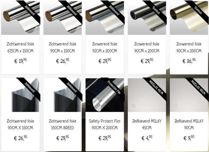 Raamfolie | Zon | Zicht | Privacy | Warmtewerend Glasfolie, Huis en Inrichting, Woonaccessoires | Overige, Nieuw, Verzenden