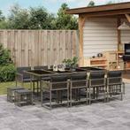 vidaXL 13-delige Tuinset met kussens poly rattan grijs, Tuin en Terras, Tuinsets en Loungesets, 2 zitplaatsen, Nieuw, Tuinset