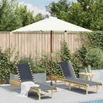 vidaXL Parasol met houten paal 150x200 cm zandkleurig, Tuin en Terras, Parasols, Verzenden, Nieuw, 1 tot 2 meter
