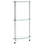 vidaXL Kastje 3-laags 30x30x67 cm gehard glas transparant, Huis en Inrichting, Minder dan 50 cm, Verzenden, Nieuw, Glas