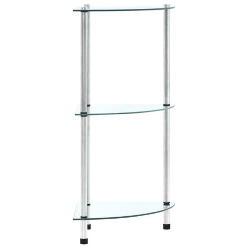 vidaXL Kastje 3-laags 30x30x67 cm gehard glas transparant, Huis en Inrichting, Kasten | Boekenkasten, 25 tot 50 cm, Nieuw, Glas