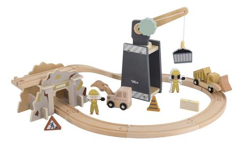 Tryco Houten Treinbaanset - Uitbreidingsset Bouwplaats, Kinderen en Baby's, Speelgoed | Houten speelgoed, Nieuw, Verzenden