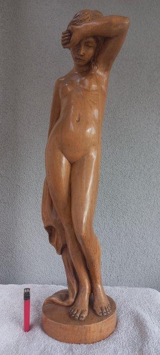 Meel august 1968 - Beeld, Naakte vrouw houten sculptuur beschikbaar voor biedingen