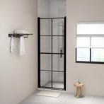 vidaXL Douchedeur 91x195 cm gehard glas zwart, Doe-het-zelf en Verbouw, Sanitair, Verzenden, Nieuw